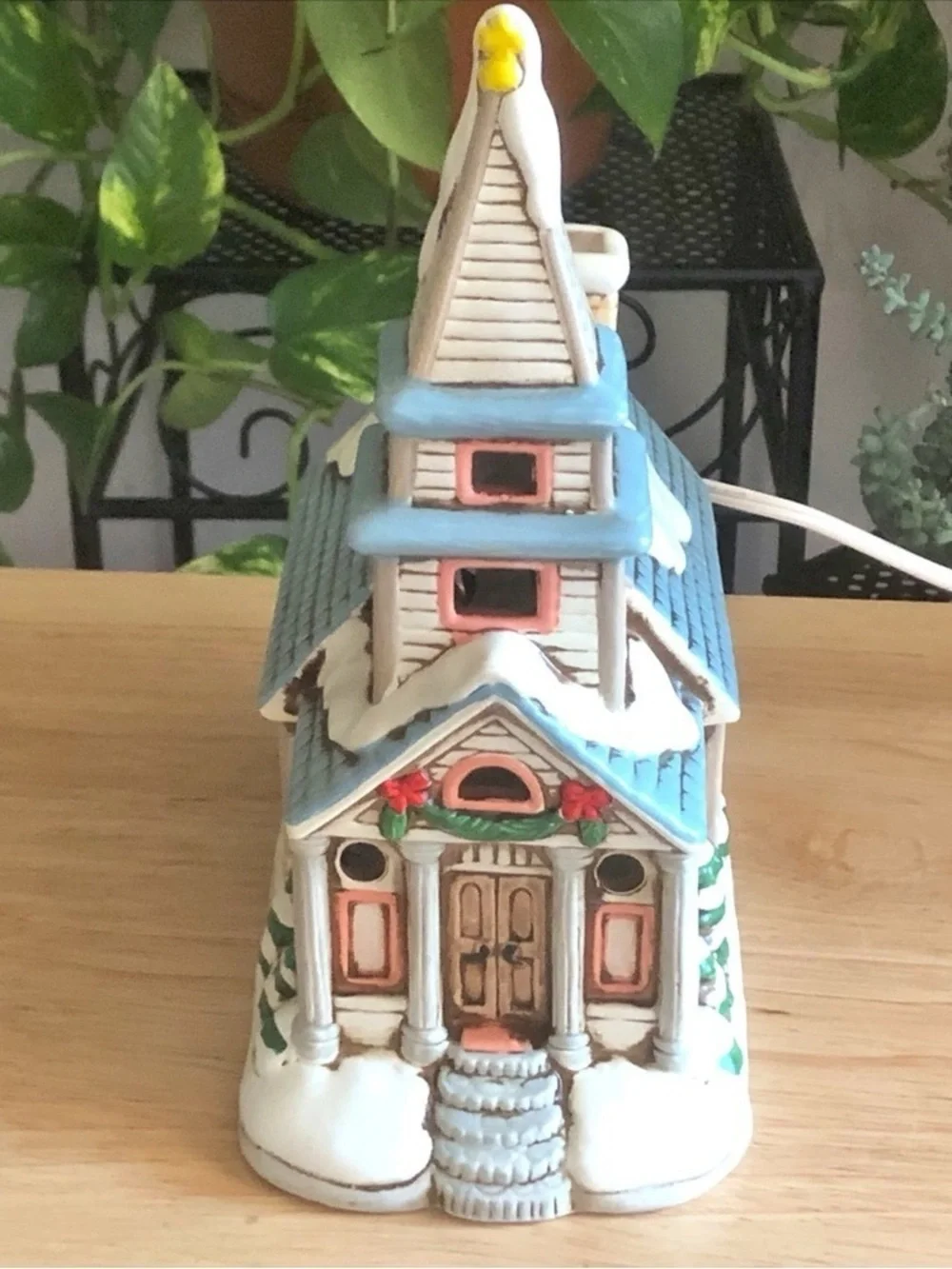 Vintage 1987 Lefton China Byron Wood Lighted Ceramic Christmas Village Church